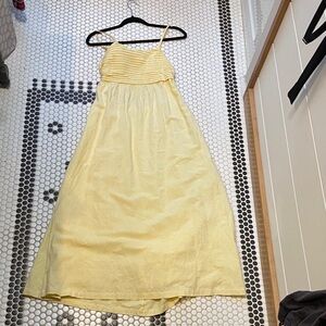 Japna Pale Yellow Spaghetti-Strap Maxi Dress